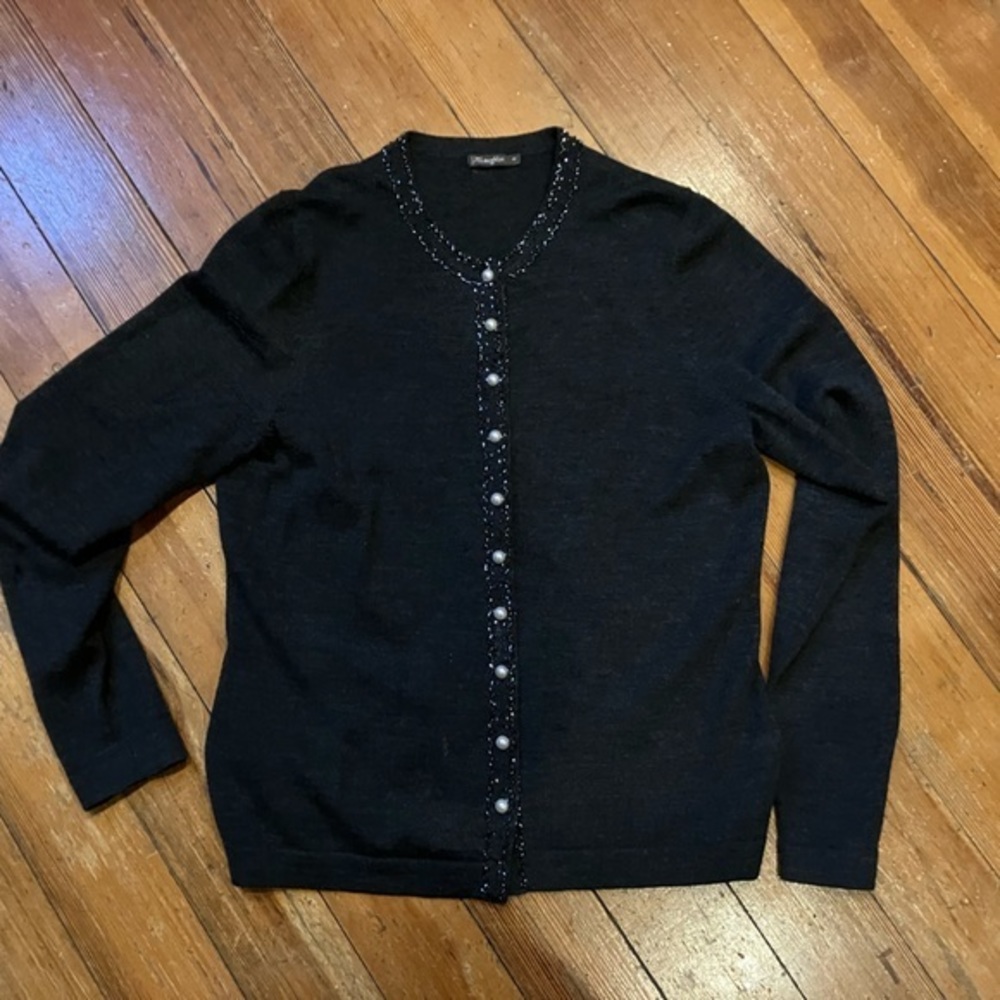 J. McLaughlin 100% Merino Wool Cardigan with Buttons, Size Medium